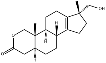 17α-Hydroxymethyl-17β-methyl-18-nor-2-oxa-5α-androst-13-en-3-one Struktur