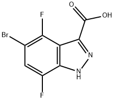 5-Bromo-4,7-difluoro-1H-indazole-3-carboxylic acid Struktur