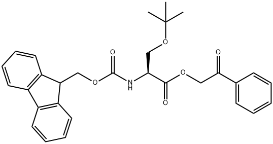 L-Serine, O-(1,1-dimethylethyl)-N-[(9H-fluoren-9-ylmethoxy)carbonyl]-, 2-oxo-2-phenylethyl ester Struktur