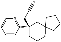 6-Oxaspiro[4.5]decane-9-acetonitrile, 9-(2-pyridinyl)-, (9S)- Struktur