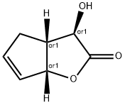 Rel-(3S,3aS,6aS)-3-hydroxy-3,3a,4,6a-tetrahydro-2H-cyclopenta[b]furan-2-one Struktur