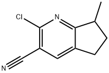 5H-Cyclopenta[b]pyridine-3-carbonitrile, 2-chloro-6,7-dihydro-7-methyl- Struktur