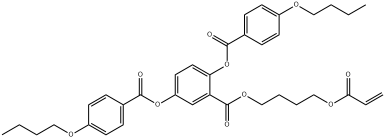 Benzoic acid, 2,5-bis[(4-butoxybenzoyl)oxy]-, 4-[(1-oxo-2-propen-1-yl)oxy]butyl ester Struktur