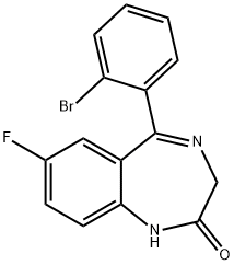 2H-1,4-Benzodiazepin-2-one, 5-(2-bromophenyl)-7-fluoro-1,3-dihydro- Struktur