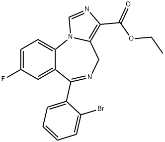 4H-Imidazo[1,5-a][1,4]benzodiazepine-3-carboxylic acid, 6-(2-bromophenyl)-8-fluoro-, ethyl ester Struktur