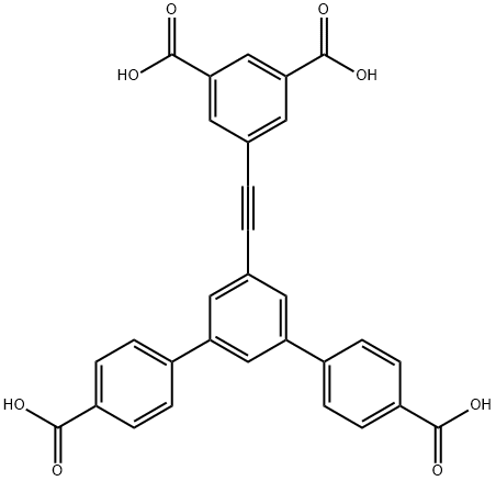 5'-((3,5-dicarboxyphenyl)ethynyl)-[1,1':3',1''-terphenyl]-4,4''-dicarboxylic acid Struktur