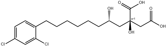 Butanedioic acid, 2-[(2S)-8-(2,4-dichlorophenyl)-2-hydroxyoctyl]-2-hydroxy-, (2R)-rel- Struktur