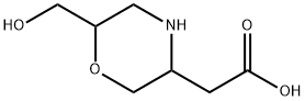 3-Morpholineacetic acid, 6-(hydroxymethyl)- Struktur