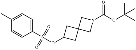 2-Azaspiro[3.3]heptane-2-carboxylic acid, 6-[[(4-methylphenyl)sulfonyl]oxy]-, 1,1-dimethylethyl ester Struktur