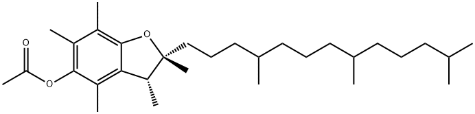 5-Benzofuranol, 2,3-dihydro-2,3,4,6,7-pentamethyl-2-(4,8,12-trimethyltridecyl)-, 5-acetate, (2R,3R)- Struktur