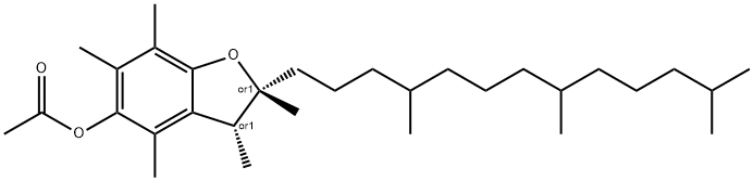 5-Benzofuranol, 2,3-dihydro-2,3,4,6,7-pentamethyl-2-(4,8,12-trimethyltridecyl)-, 5-acetate, (2R,3R)-rel- Struktur