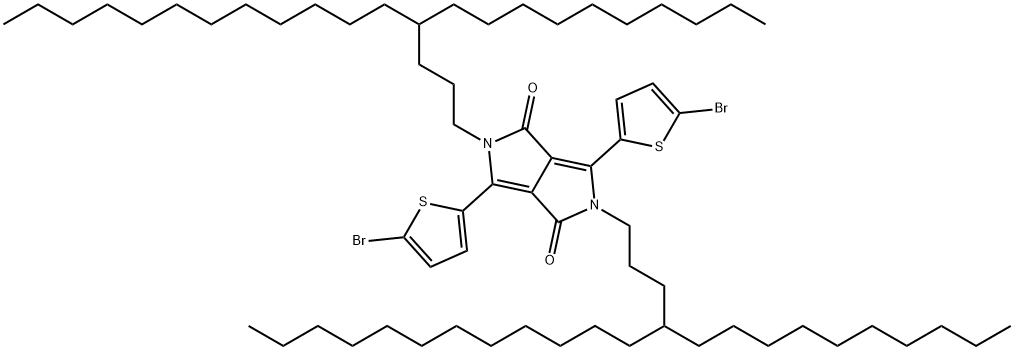 3,6-Bis(5-bromothiophen-2-yl)-2,5-bis(4-decylhexadecyl)pyrrolo[3,4-c]pyrrole-1,4(2H,5H)-dione Struktur