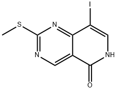 Pyrido[4,3-d]pyrimidin-5(6H)-one, 8-iodo-2-(methylthio)- Struktur