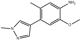 Benzenamine, 2-methoxy-5-methyl-4-(1-methyl-1H-pyrazol-4-yl)- Struktur