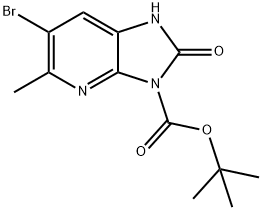 tert-butyl 6-bromo-5-methyl-2-oxo-1H-imidazo[4,5-b]pyridine-3(2H)-carboxylate Struktur