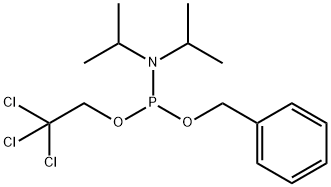 Phosphoramidous acid, bis(1-methylethyl)-, phenylmethyl 2,2,2-trichloroethyl ester (9CI) Struktur