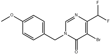 4(3H)-Pyrimidinone, 5-bromo-6-(difluoromethyl)-3-[(4-methoxyphenyl)methyl]- Struktur