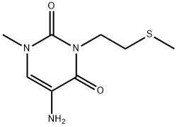 2,4(1H,3H)-Pyrimidinedione, 5-amino-1-methyl-3-[2-(methylthio)ethyl]- Struktur