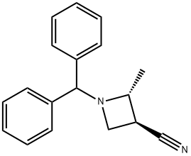 (2S,3R)-1-(diphenylmethyl)-2-methylazetidine-3-carbonitrile，rel- Struktur