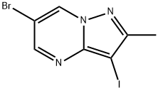 Pyrazolo[1,5-a]pyrimidine, 6-bromo-3-iodo-2-methyl- Struktur