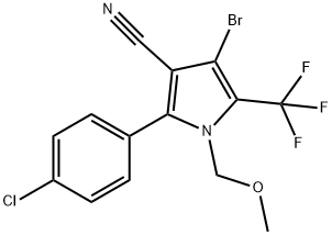 1H-Pyrrole-3-carbonitrile, 4-bromo-2-(4-chlorophenyl)-1-(methoxymethyl)-5-(trifluoromethyl)- Struktur