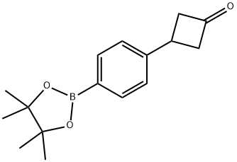 3-[4-(tetramethyl-1,3,2-dioxaborolan-2-yl)phenyl]cyclobutan-1-one Struktur