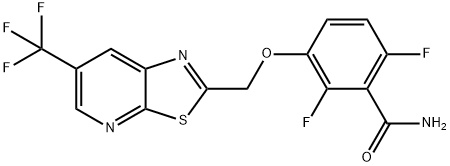 Benzamide, 2,6-difluoro-3-[[6-(trifluoromethyl)thiazolo[5,4-b]pyridin-2-yl]methoxy]- Struktur