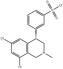 Benzenesulfonyl chloride, 3-[(4S)-6,8-dichloro-1,2,3,4-tetrahydro-2-methyl-4-isoquinolinyl]- Struktur