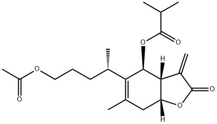 1-O-Acetyl-6-O-isobutyrylbritannilactone Struktur