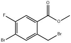 Benzoic acid, 4-bromo-2-(bromomethyl)-5-fluoro-, methyl ester Struktur