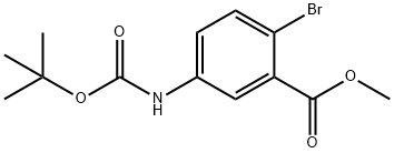 Benzoic acid, 2-bromo-5-[[(1,1-dimethylethoxy)carbonyl]amino]-, methyl ester Struktur