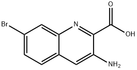 2-Quinolinecarboxylic acid, 3-amino-7-bromo- Struktur