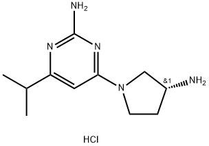 4-[(3R)-3-amino-1-pyrrolidinyl]-6-(1-methylethyl)-2-Pyrimidinamine.hydrochloride (1:) Struktur