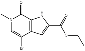 ethyl 4-bromo-6-methyl-7-oxo-6,7-dihydro-1H-pyrrolo[2,3-c]pyridine-2-carboxylate Struktur