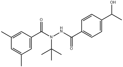 Benzoic acid, 3,5-dimethyl-, 1-(1,1-dimethylethyl)-2-[4-(1-hydroxyethyl)benzoyl]hydrazide Struktur