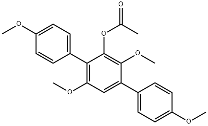 [1,1':4',1''-Terphenyl]-2'-ol, 3',4,4'',6'-tetramethoxy-, acetate (9CI) Struktur