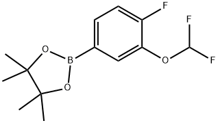 2-(3-(Difluoromethoxy)-4-fluorophenyl)-4,4,5,5-tetramethyl-1,3,2-dioxaborolane Struktur