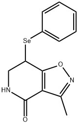 Isoxazolo[4,5-c]pyridin-4(5H)-one, 6,7-dihydro-3-methyl-7-(phenylseleno)- Struktur