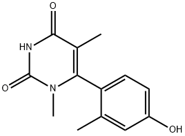 6-(4-Hydroxy-2-methylphenyl)-1,5-dimethyl-2,4(1H,3H)-pyrimidinedione Struktur