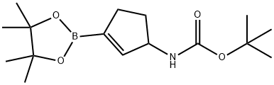 Carbamic acid, N-[3-(4,4,5,5-tetramethyl-1,3,2-dioxaborolan-2-yl)-2-cyclopenten-1-yl]-, 1,1-dimethylethyl ester Struktur