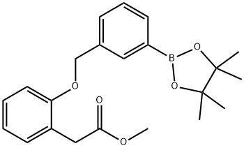 Benzeneacetic acid, 2-[[3-(4,4,5,5-tetramethyl-1,3,2-dioxaborolan-2-yl)phenyl]methoxy]-, methyl ester Struktur