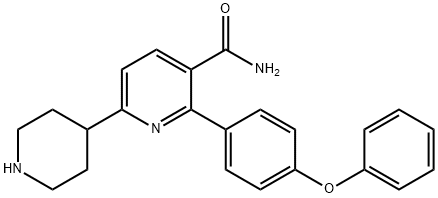 3-Pyridinecarboxamide, 2-(4-phenoxyphenyl)-6-(4-piperidinyl)- Struktur