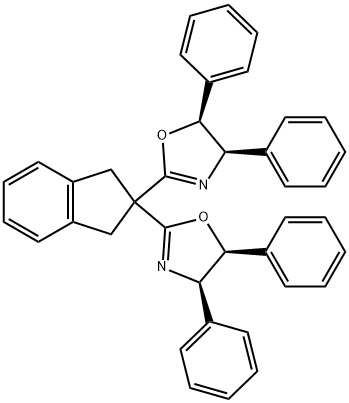 (4R,4'R,5S,5'S)-2,2'-(1,3-Dihydro-2H-inden-2-ylidene)bis[4,5-dihydro-4,5-diphenyloxazole Struktur