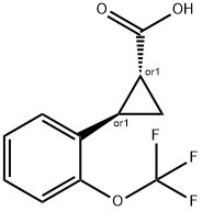 trans-2-(2-(trifluoromethoxy)phenyl)cyclopropane-1-carboxylic acid Struktur