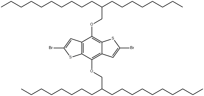 2,6-Dibromo-4,8-bis((2-octyldodecyl)oxy)benzo[1,2-b:4,5-b'] dithiophene Struktur