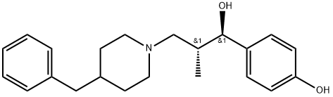 1-Piperidinepropanol, α-(4-hydroxyphenyl)-β-methyl-4-(phenylmethyl)-, (R*,R*)- Struktur