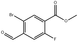 Benzoic acid, 5-bromo-2-fluoro-4-formyl-, methyl ester Struktur