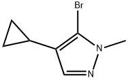 1H-Pyrazole, 5-bromo-4-cyclopropyl-1-methyl- Struktur