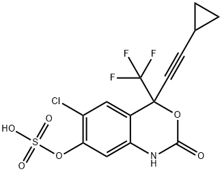 2H-3,1-Benzoxazin-2-one, 6-chloro-4-(2-cyclopropylethynyl)-1,4-dihydro-7-(sulfooxy)-4-(trifluoromethyl)- Struktur