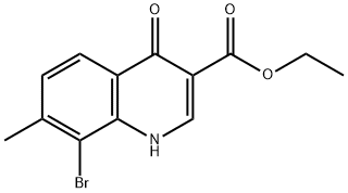 Ethyl 8-bromo-4-hydroxy-7-methylquinoline-3-carboxylate Struktur